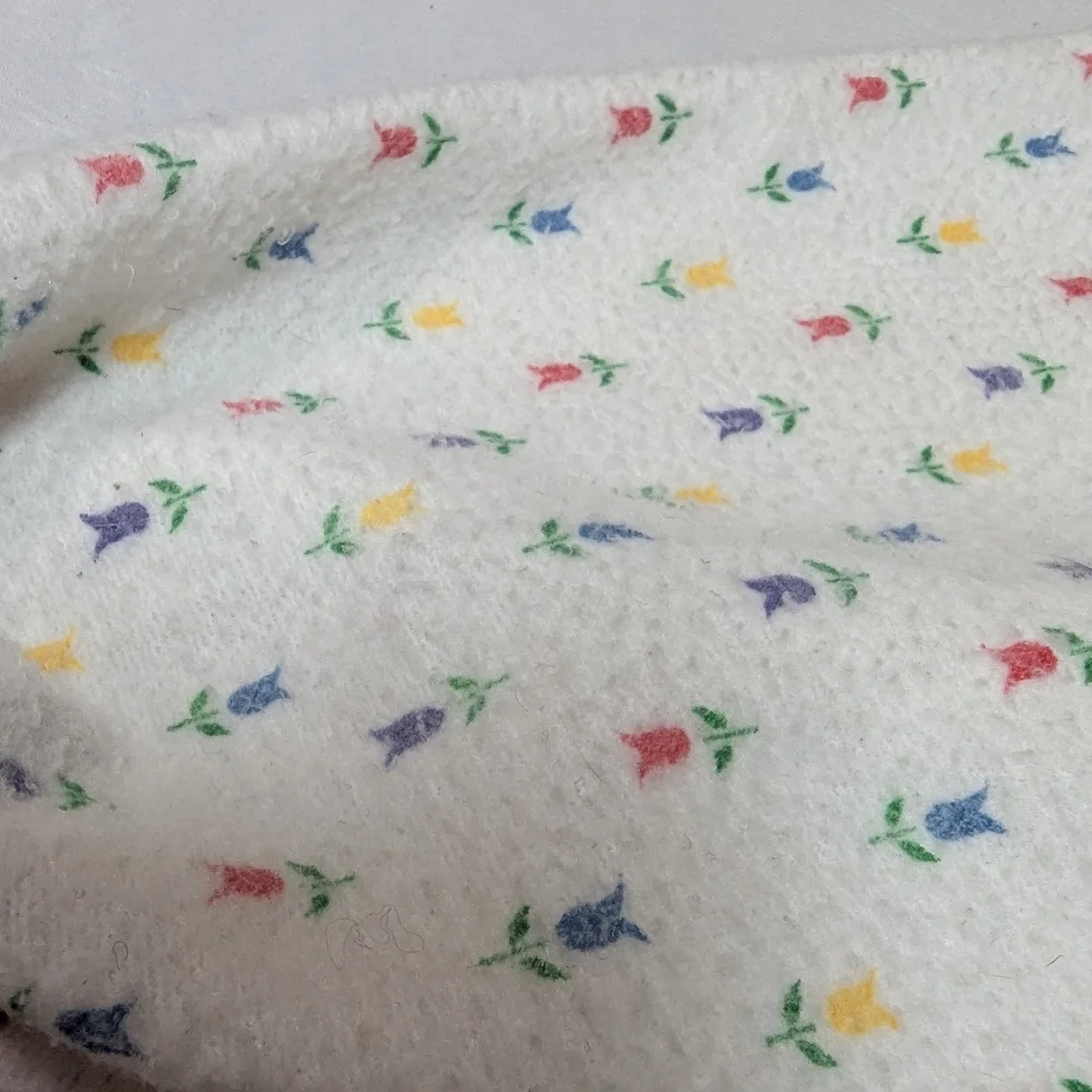 Fleece Vintage Long Sleeve Flower Floor Length Nightgown Cozy Warm Grannycore
